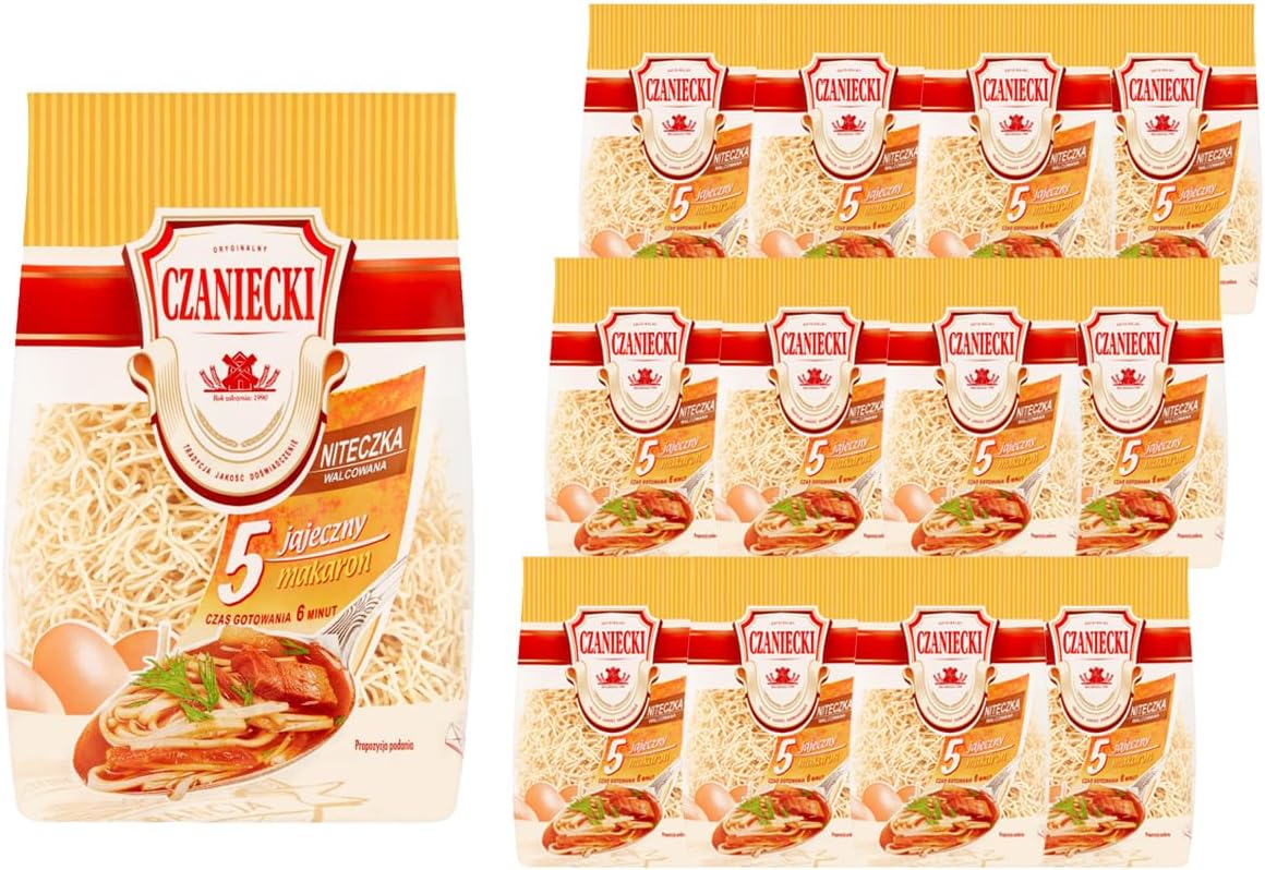 Czaniecki Pasta 5 Eggs (3 - PACK (3 x 250g), Thin Thread Noodle (Niteczka Walcowana))
