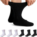 Forcool Non-Binding Cushion Crew Cotton Diabetic Socks for Men and Women, M/L/XL, 3/6 Pairs