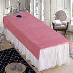 Beauty Bed Cover with Face Hole Anti-Slip Massage Table Pads Pure Color Spa Treatment Massage Sheet Set Fitted Massage