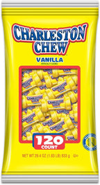 Charleston Chew Chocolate Coated Chewy Nougat Bars - Peanut Free, Gluten Free - Individually Wrapped Old Fashioned Chocolate Candy - Vanilla, .25 Oz (Pack of 120)