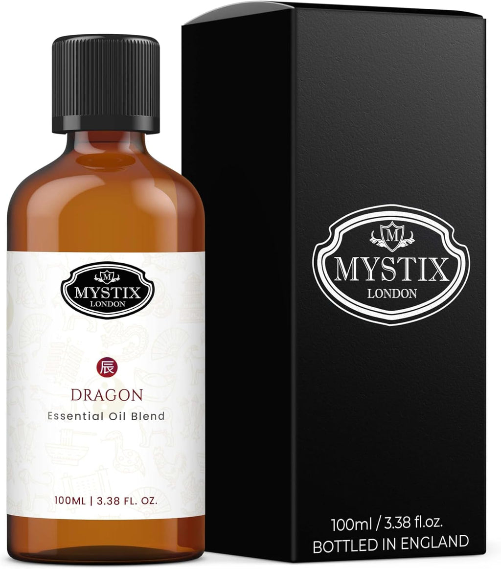 Mystix London | Dragon - Chinese Zodiac Essential Oil Blend 100ml - for Diffusers, Aromatherapy & Massage Blends | Perfect as a Gift | Vegan, GMO Free