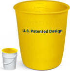 5 Gallon Bucket Silicone Liner Reusable for Thinset Paint Epoxy Concrete Mixing Bucket Saver with Graduated Measurements, Heavy Duty Yellow