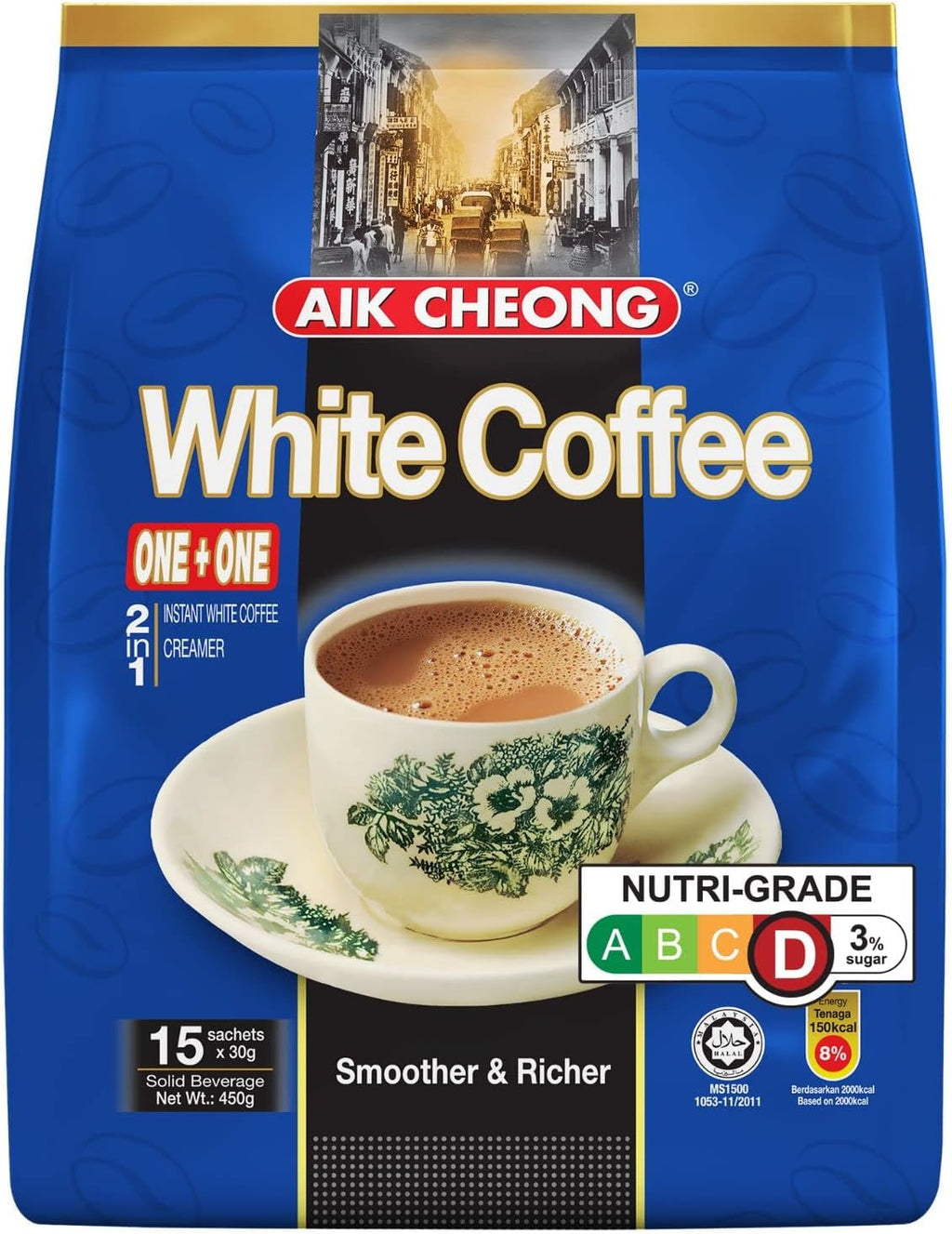 Aik Cheong 2 in 1 White Coffee Tarik (30g x 15 sachets)