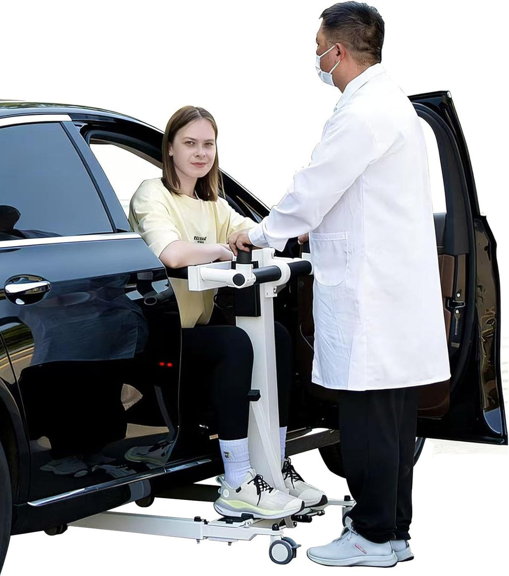 Upgrade Electric Patient Lift Transfer Chair, Portable Folding Transfer Lift for Seniors, Adjustable Height Patient Lift for Home, Handicap Lift Transfer Chair for Disabled Adults