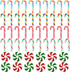 100 Pcs Mini Christmas Candy Cane Peppermint Ornaments Christmas Candy Cane Hanging Ornaments Holiday Party Decoration DIY Crafts,1 Inch