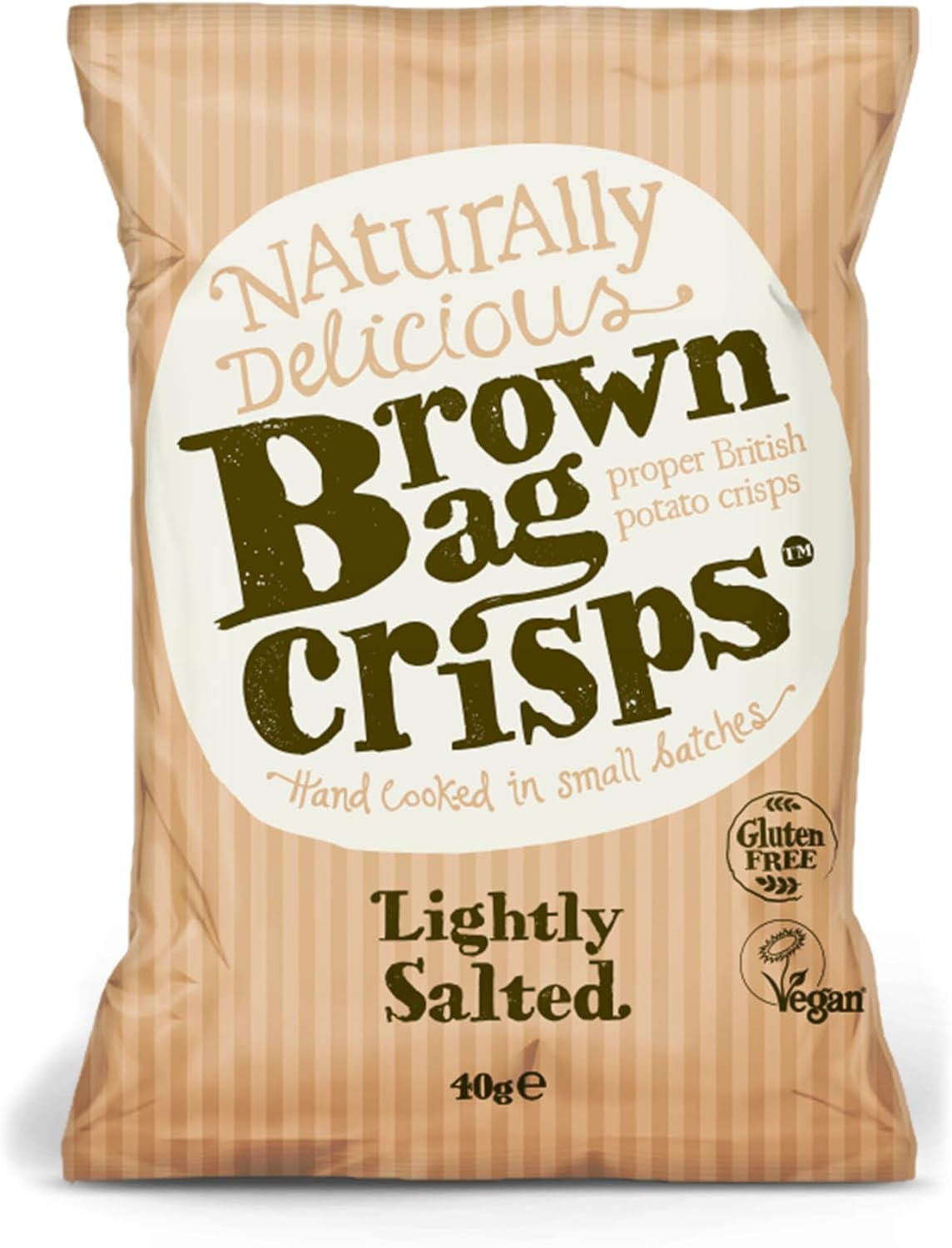 Brown Bag Crisps Lightly Salted 40g (Pack of 20)