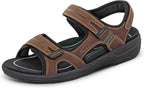 Orthofeet Men's Orthopedic Gemini Adjustable Leather Sandal
