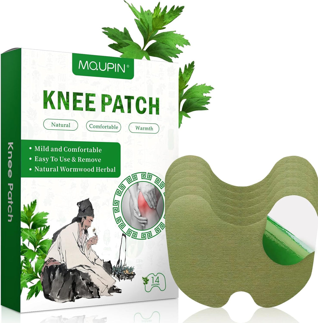 MQUPIN 14 Pcs Knee Patches, Natural Knee Patch for Bone On Bone, for Back, Neck, Shoulder, Waist