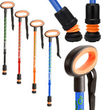 Flexyfoot Shock Absorbing Oval Handle Telescopic Walking Stick - Improves Safety, Improves Grip, Reduces Shocks & Jarring