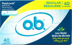 o.b. Pro Comfort Applicator Free Digital Tampons, Regular Absorbancy, 40 Count (Pack of 1)