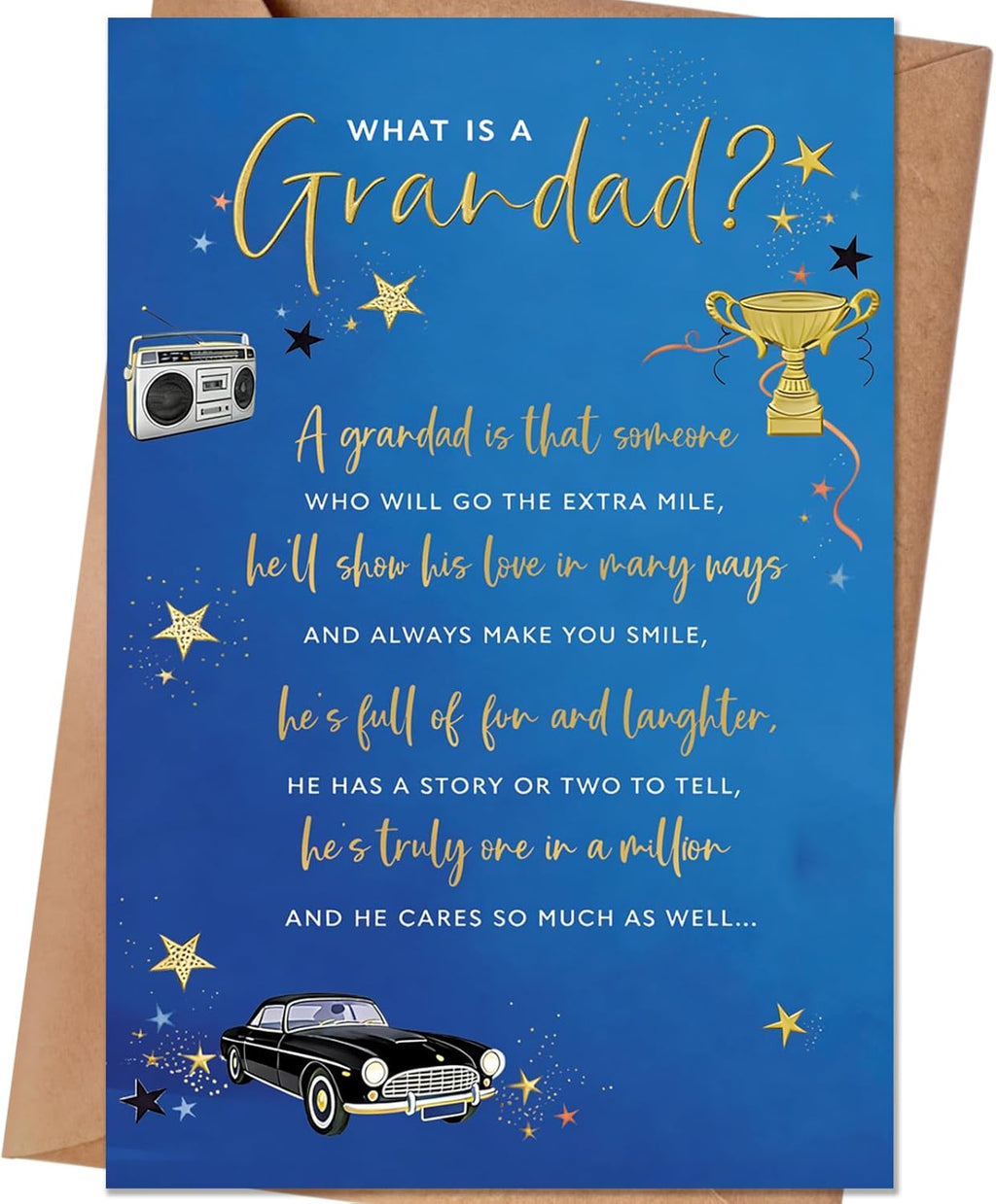 Grandpa Birthday Card, Birthday Cards & Gift for Grandad Grandpa Grandfather from Grandson Grandaughter Kid