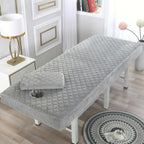 Massage Bed Cover with Face Hole Crystal Velvet Massage Table Sheet Beauty Salon Bed Sheet Washable Beauty SPA Cover Elastic Cord 360° Wrap for Tattoo,Grey,(S)70 * 185cm