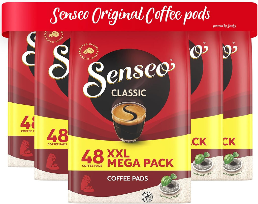 Senseo Classic Medium Roast Coffee Pods – 240 Count (5 Packs) – Smooth & Balanced Flavor with Rich Crema – Compatible with Senseo & PeleCom Machines – Single-Serve Coffee Pads for Fresh, Aromatic Brew