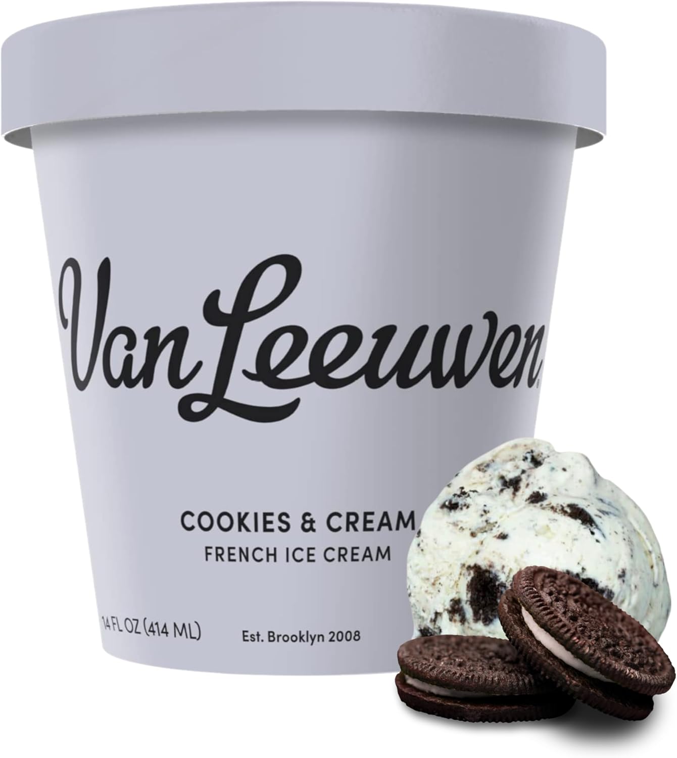 Van Leeuwen Premium Cookies & Cream French Ice Cream, 14 oz (Frozen)
