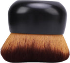 BRRNOO Large Tanning Brush, Self Tanner Brush Face Body Soft Hair Wave Shaped Brush Head Tan Applicator Blend Brush with High Density Soft Brush Hair, Easy Application for Even (Black)