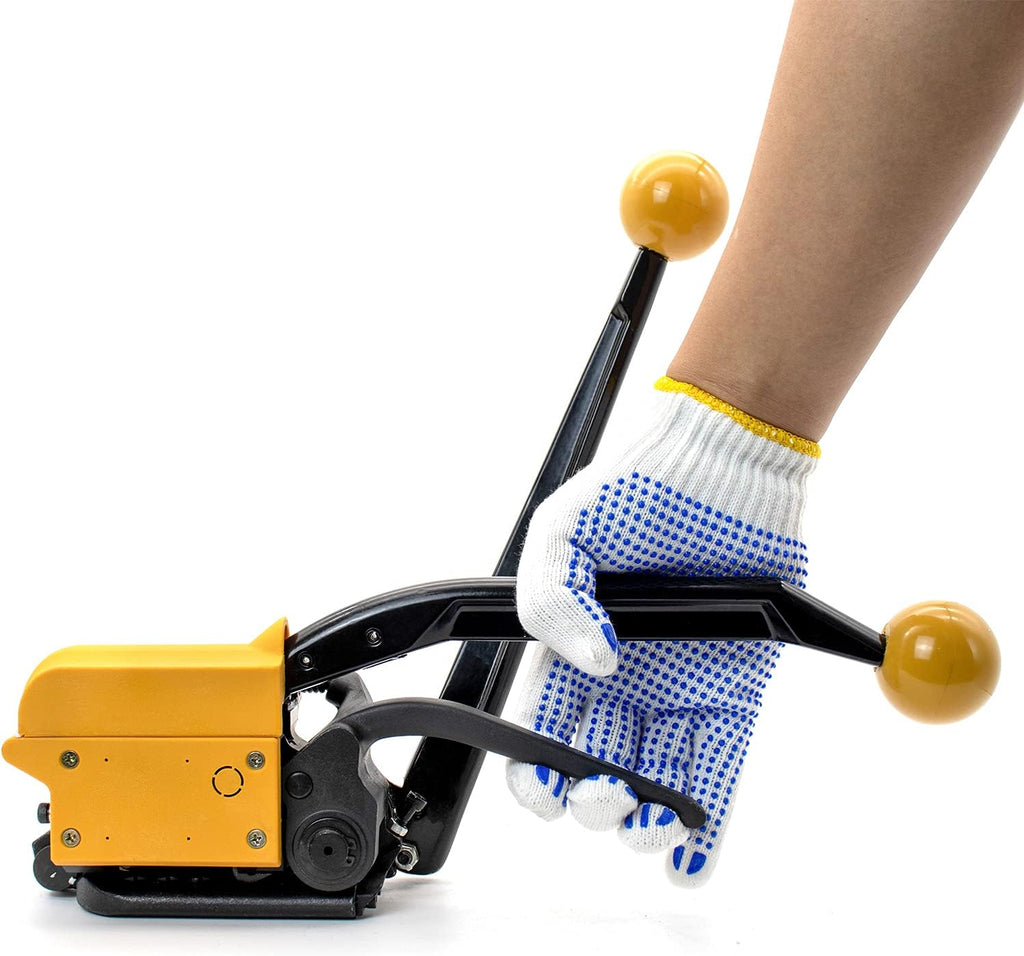 Steel Strapping Tool A333 Stainless Manual Belt Packaging Banding Machine Metal Free Buckle Packing for Width 1/2" 5/8" 3/4" Sealless Combination Tools