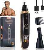Yunmiss LED Display Eyebrow & Nose Hair Trimmer Clipper for Men Women,2026 Rechargeable 2 in 1 Painless Ear & Facial Hair Trimmer with Powerful Motor and Dual-Edge Blades Easy Cleansing (Black)