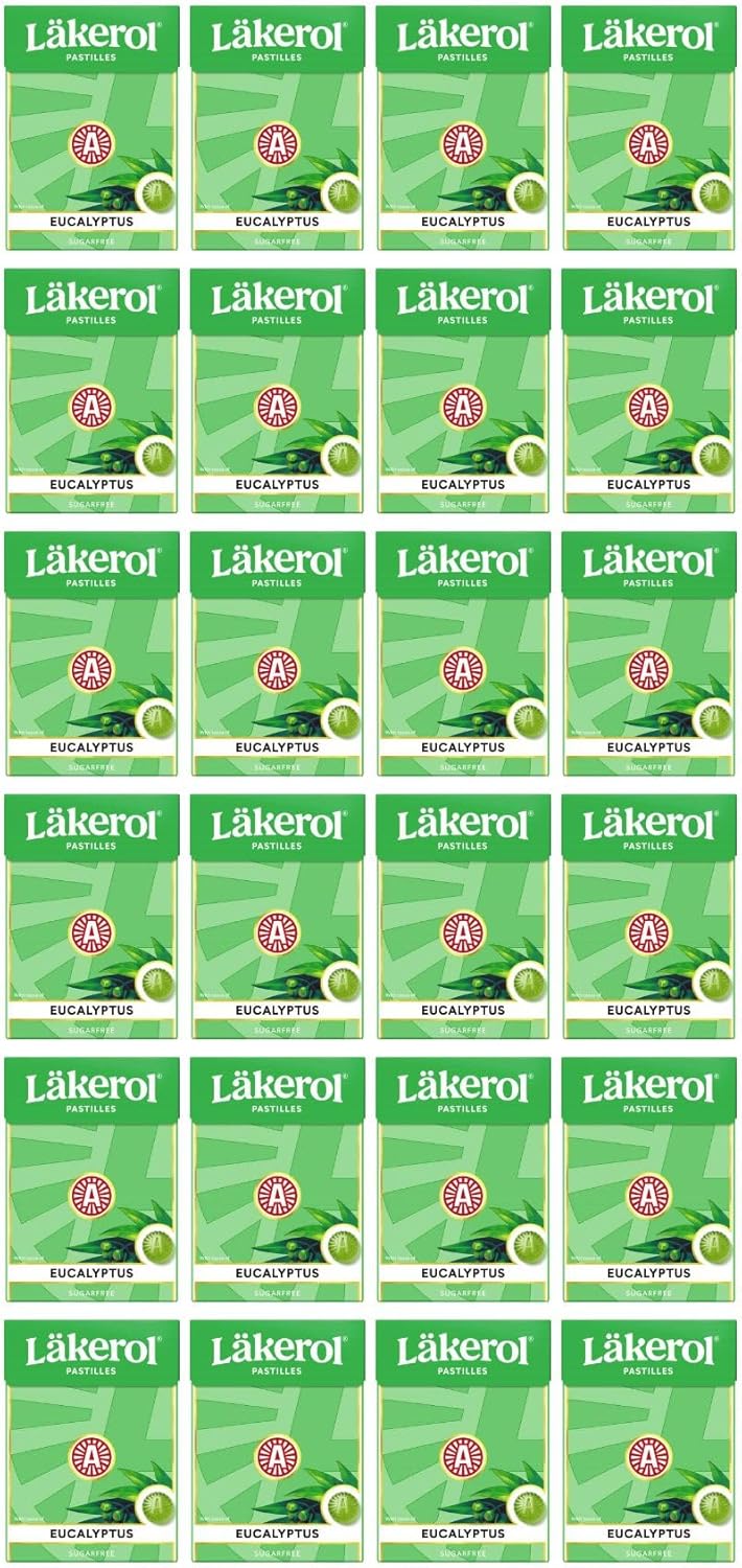 Cloetta Lakerol Eucalyptus Pastilles 24 Boxes of 75g 62.4oz