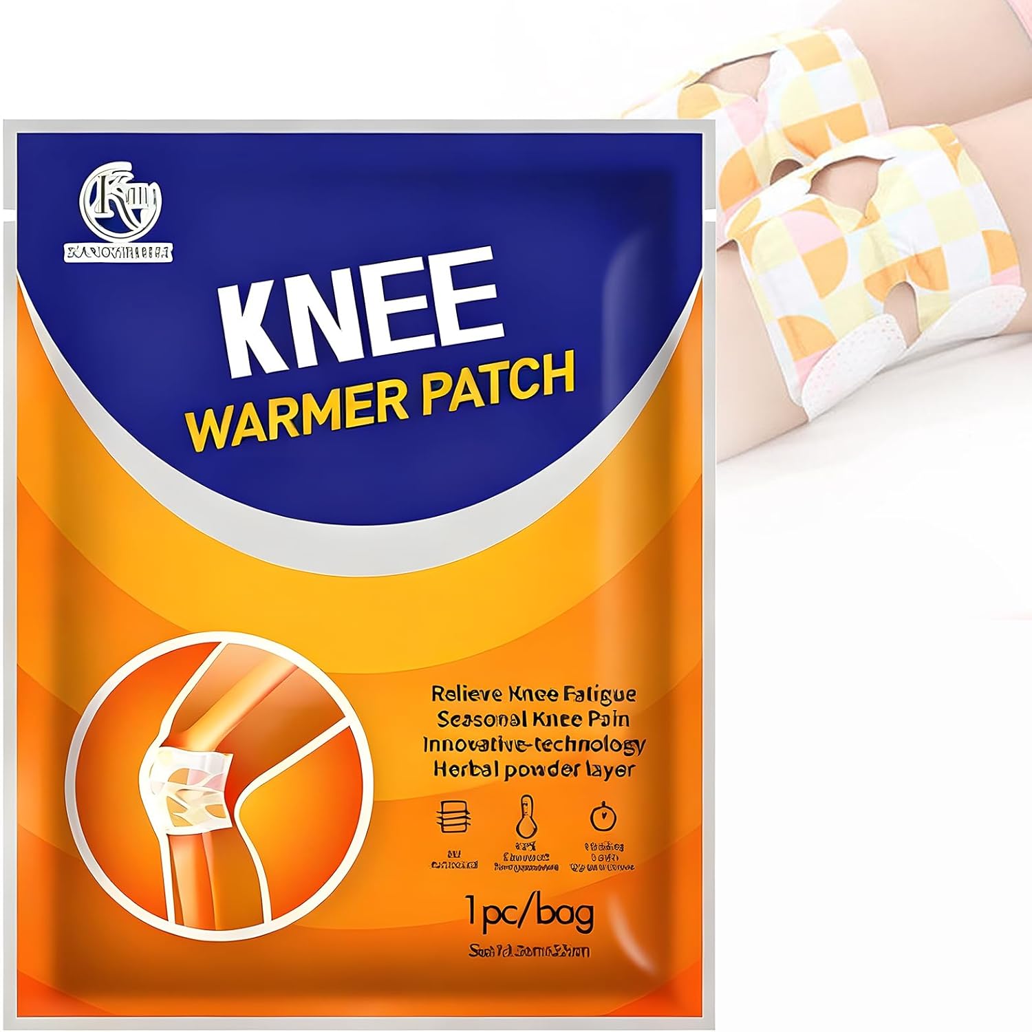 Knee Heat Wraps - 6 Count Knee Relief Patches - Targeted Knee Pain with 8-Hour Therapeutic Heat - Heated Knee Wrap Warmer - Portable Heat Therapy