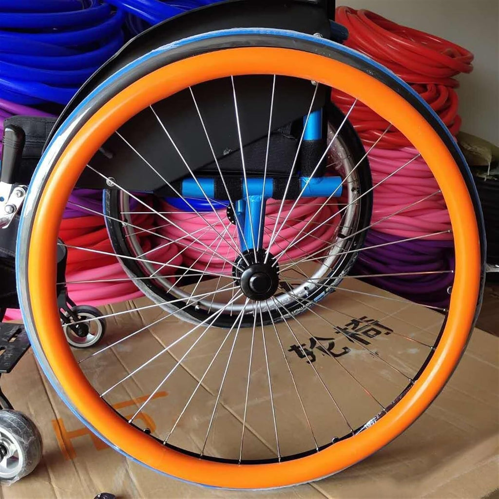 1 Pair 24inch Wheelchair Rear Wheel Cover Protective Sleeve Wheelchair Push Rim Covers Wheelchair Rear Wheel, Improve Grip and Traction
