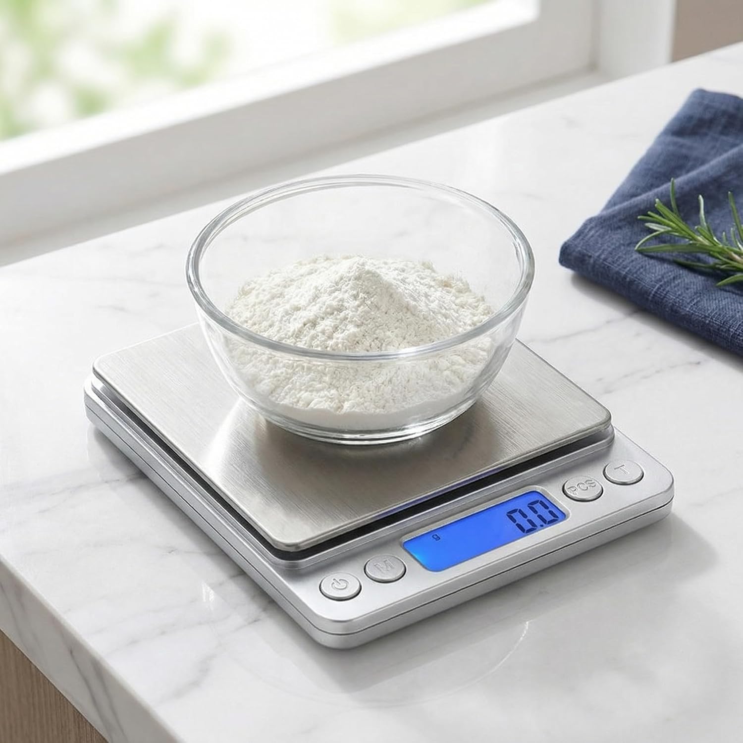 Digital Food Scale 3000gx0.1g Kitchen Scale Gram Scale, Scale with LCD Tare Function Suitable for Baking, Jewelry, Food, Herbs
