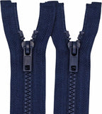 MebuZip 2PCS #5 27 Inch Separating Jacket Zippers Resin Zipper Molded Plastic Zippers Bulk for Sewing Coat Jackets Clothes (Navy Blue)