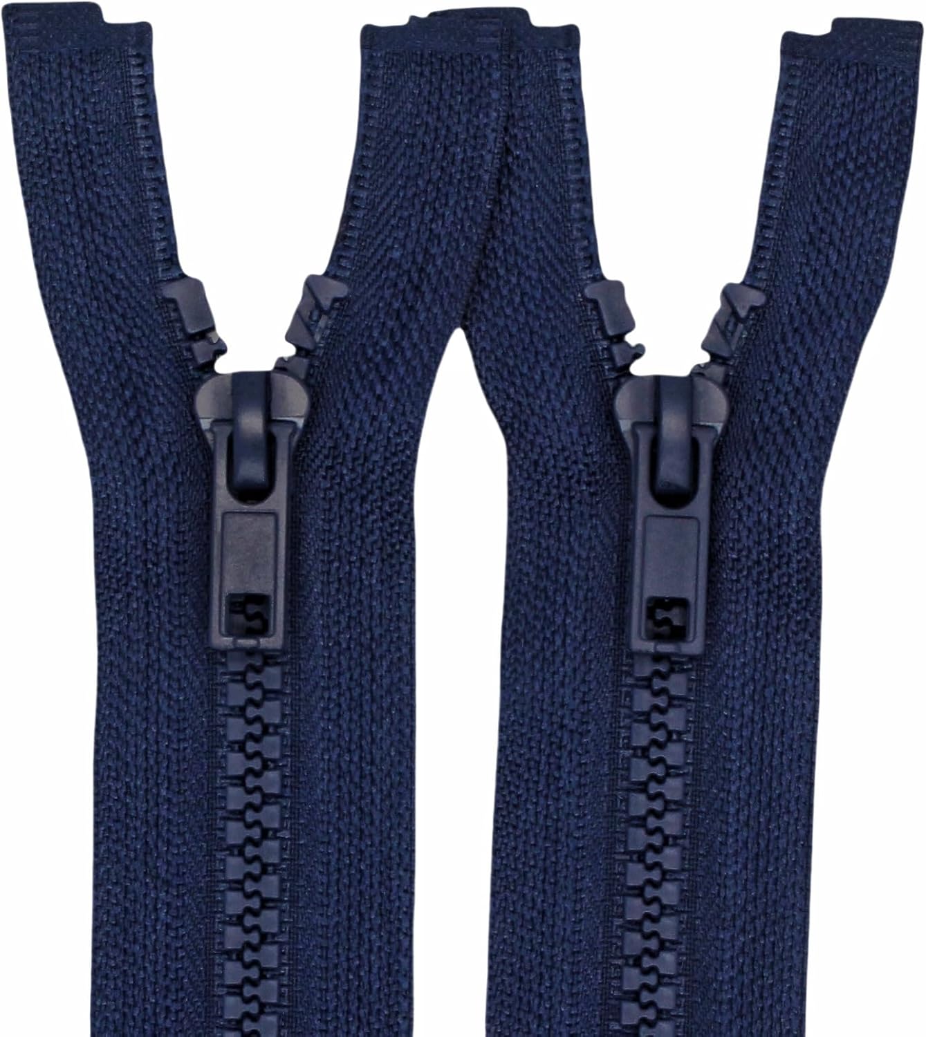 MebuZip 2PCS #5 27 Inch Separating Jacket Zippers Resin Zipper Molded Plastic Zippers Bulk for Sewing Coat Jackets Clothes (Navy Blue)