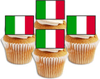 50 Italian Flag Edible Cupcake Toppers, Italy Flags, Italia Flags Of The World Mini Cake Decorations, Eurovision Party Decorations, Italy Cake Decoration Olympics Party Cookie Decor UNCUT