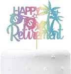 Happy Retirement Cake Topper - Going Away - Farewell Party/Goodbye Retired Party Decorations - Rainbow Glitter