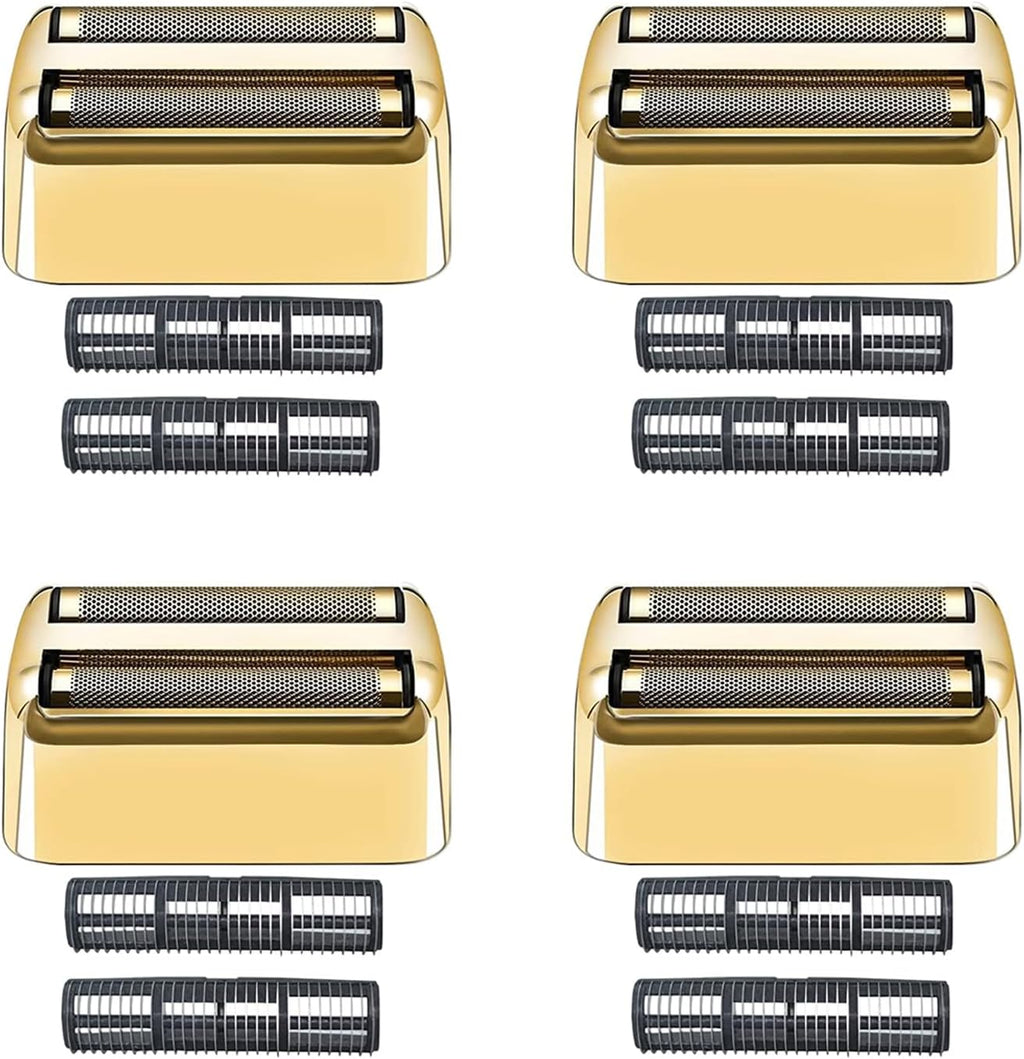 4 Pack Shaver Replacement Foil and Cutters compatible with BaBylissPRO Double FXFS2 Metal shaver foil replacement (Golden-4PCS)