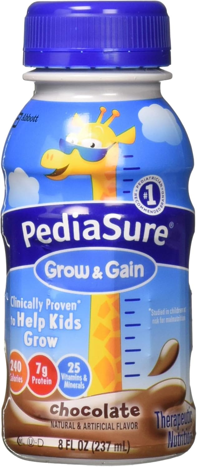 PediaSure Complete Balanced Nutrition Liquid, Chocolate Flavor, Model: 53587-8 Oz/Bottle, 24 Ea