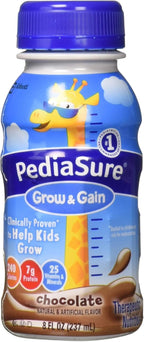 PediaSure Complete Balanced Nutrition Liquid, Chocolate Flavor, Model: 53587-8 Oz/Bottle, 24 Ea