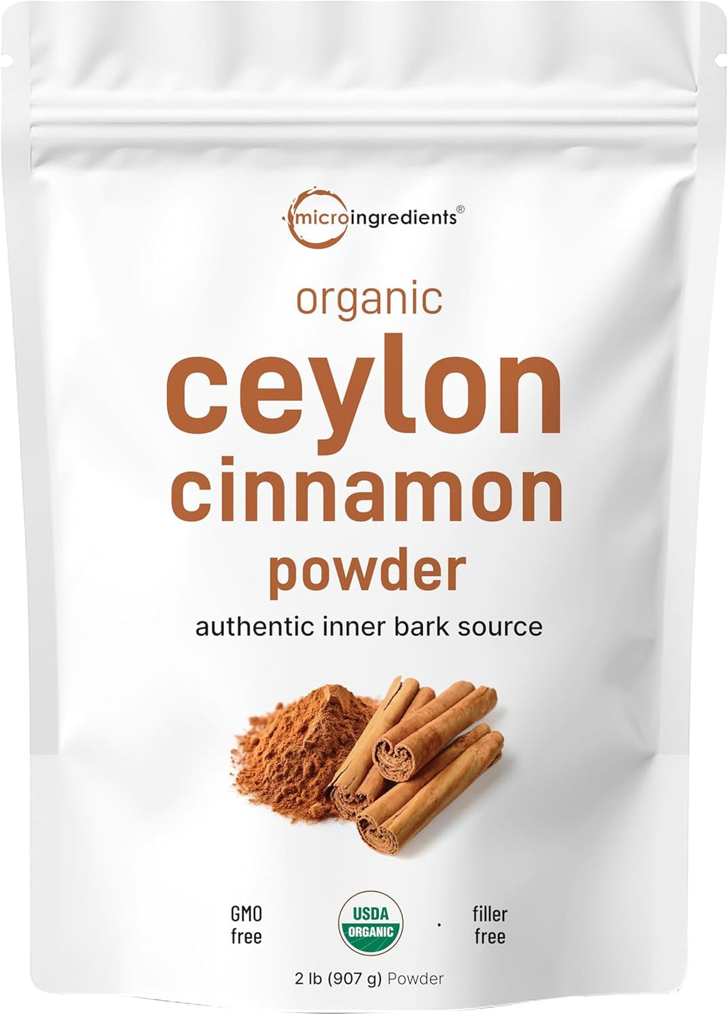 Organic Ceylon Cinnamon Powder, 2 lb | Premium Sri Lanka Source | Sweet & Earthy Flavor | Great for Baking, Cooking & Drinks | Additive Free, Non-GMO, Bulk Supply