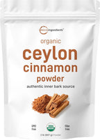 Organic Ceylon Cinnamon Powder, 2 lb | Premium Sri Lanka Source | Sweet & Earthy Flavor | Great for Baking, Cooking & Drinks | Additive Free, Non-GMO, Bulk Supply