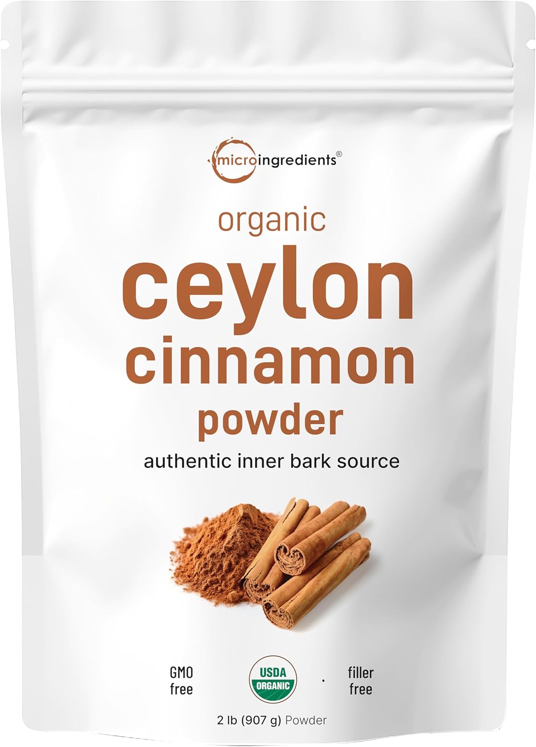 Organic Ceylon Cinnamon Powder, 2 lb | Premium Sri Lanka Source | Sweet & Earthy Flavor | Great for Baking, Cooking & Drinks | Additive Free, Non-GMO, Bulk Supply