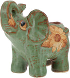 Veemoon Small Ceramic Elephant Planter, Cute Animal Succulent Flower Pots Air Plant Holder Bowl Green Cactus Container Decorative Desk Vase with Drainage Hole for Indoor Desktop Office, 4.5"
