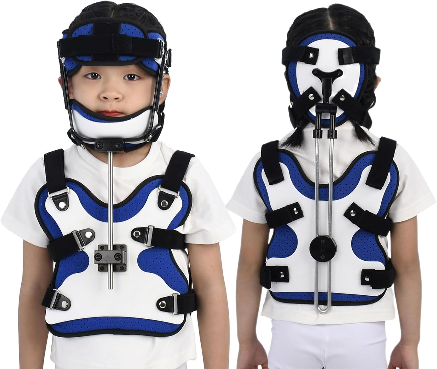 SFKLYU Adjustable Cervical Thoracic Orthosis Head Neck Chest Orthosis Lumbar Spine Orthosis Neck Support Cervical Spine Postoperative Fixed Support Rehabilitation Device,L