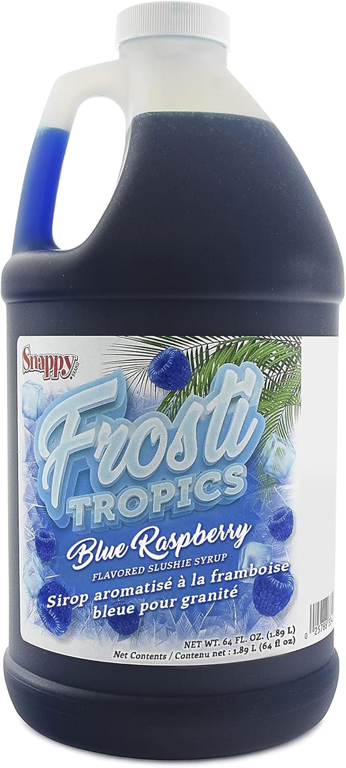 Snappy Frosti Tropics Blue Raspberry Slushy Mix, Slushie Syrups for Machine, Granita Slushy Syrup, Kid Slushie Machine Mix, Slushy Mix for Frozen Drink Machine, 1/2 Gallon