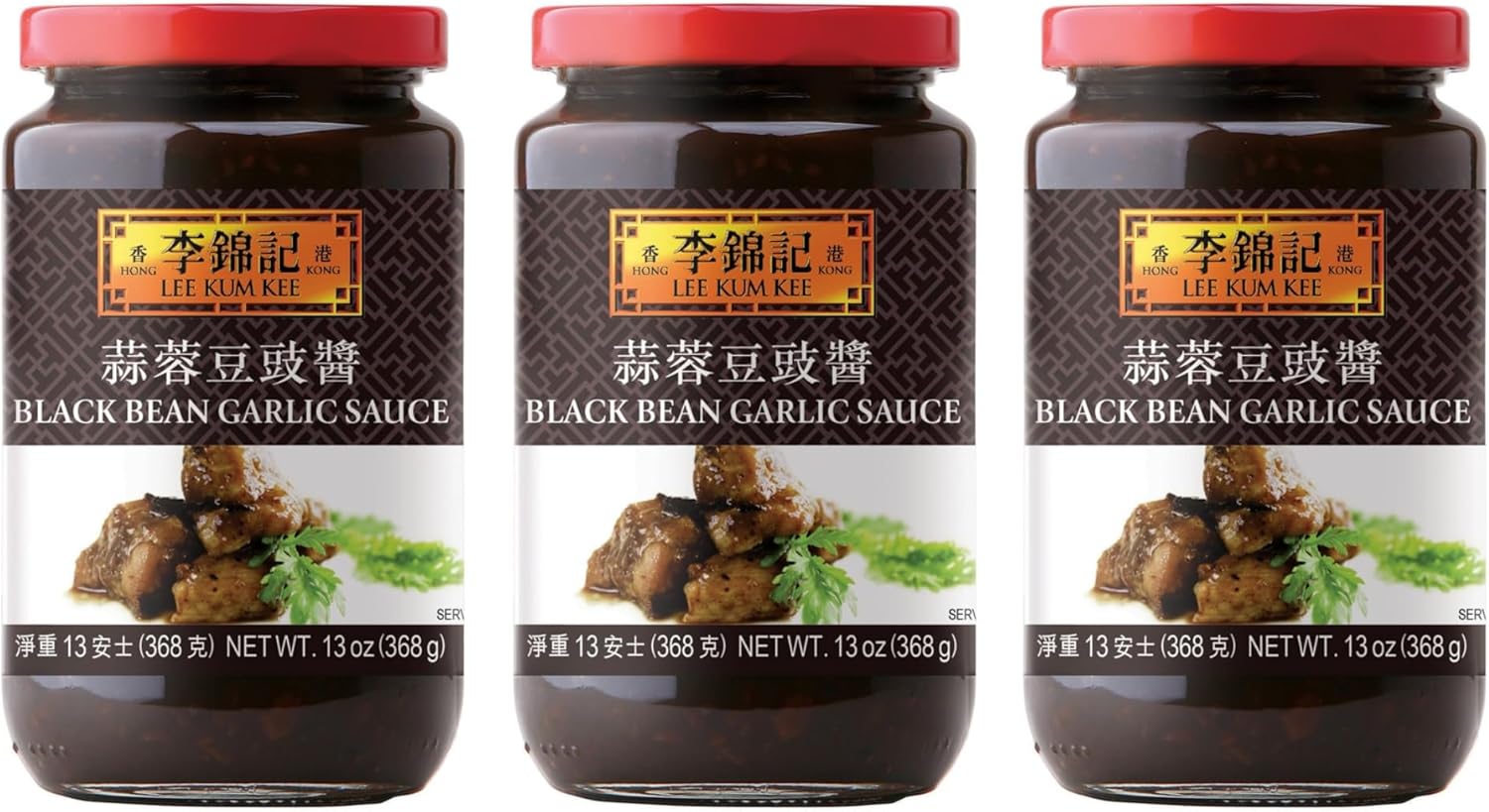 LKK Black Bean Garlic Sauce, 13 oz | Authentic Chinese Cooking Sauce for Stir-Fries, Marinades & Noodles [Pack of 3]