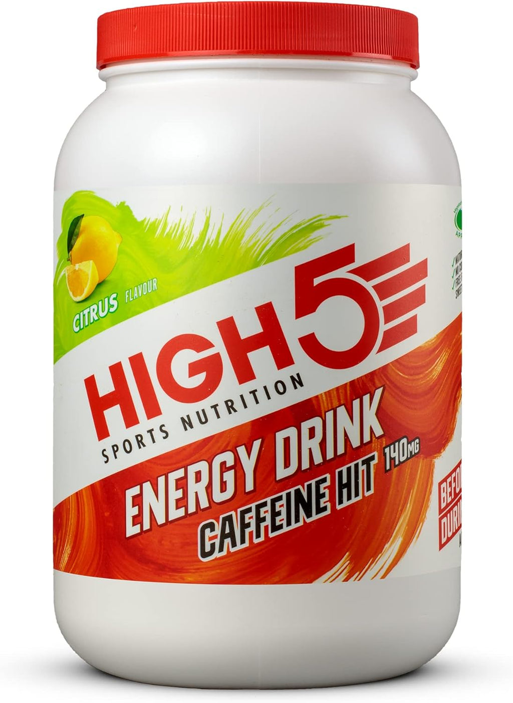 High 5 Unisex Adult Citrus Energy Drink With Caffeine - Multi-Colour, 1.4 kg