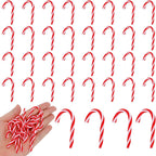 Candy Cane Christmas Decorations, 50Pcs Mini Fake Peppermint Candy Cane Ornaments for Christmas Tree, Red and White Plastic Hanging Canes Ornament Vase Filler for Xmas Home Crafts Party Decor Supplies
