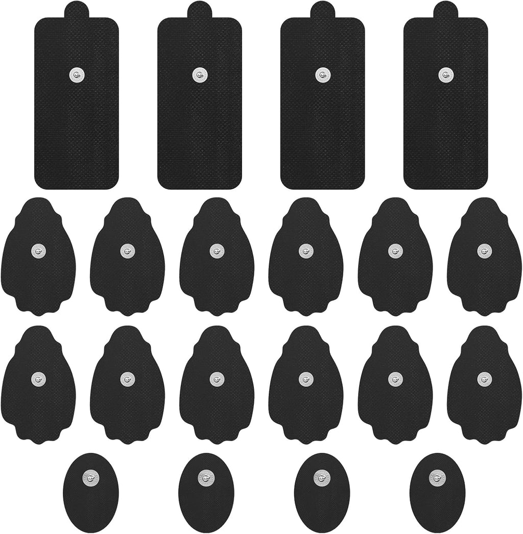 TENS Unit Electrode Pads NURSAL 20 Pack 3.5mm Snap EMS Replacement Pads for Electrotherapy Reuse More Than 30 Times, Compatible with MEDVICE,Belifu TENS Machine