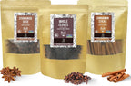 Soeos Cinnamon Sticks Bulk + Star Anise Whole + Whole Cloves Bulk, 4oz Each, All Natural, No Preservative, Starter Spice Set, Perfect Refill for Kitchen Spices