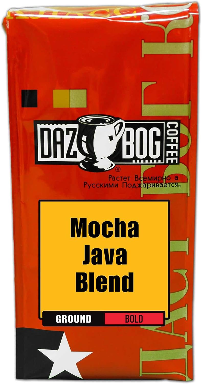 Dazbog Coffee | Mocha Java Blend | Ground Coffee | 11 oz. | Chocolate Overtones | Smooth & Rich in Flavor | Full Bodied Blend | Vacuum Sealed Freshness