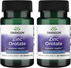 Swanson Zinc Orotate 10 Milligrams Elemental Zinc 60 Veg Capsules (2 Pack)