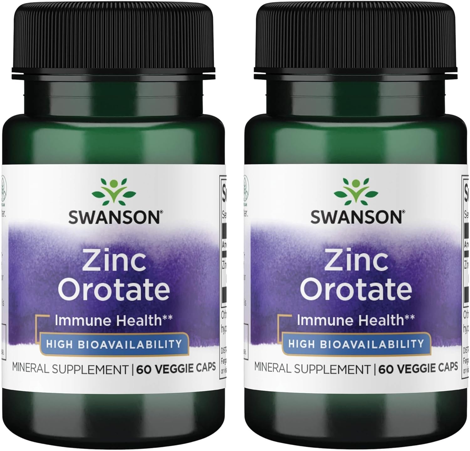 Swanson Zinc Orotate 10 Milligrams Elemental Zinc 60 Veg Capsules (2 Pack)