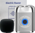 Mini Electric Shaver for Men, Alloy Portable Shaver for Face & Beard, IPX7 Waterproof Rechargeable Travel Razor with Detachable Head, Cordless Wet/Dry Shaving, Easy Cleaning