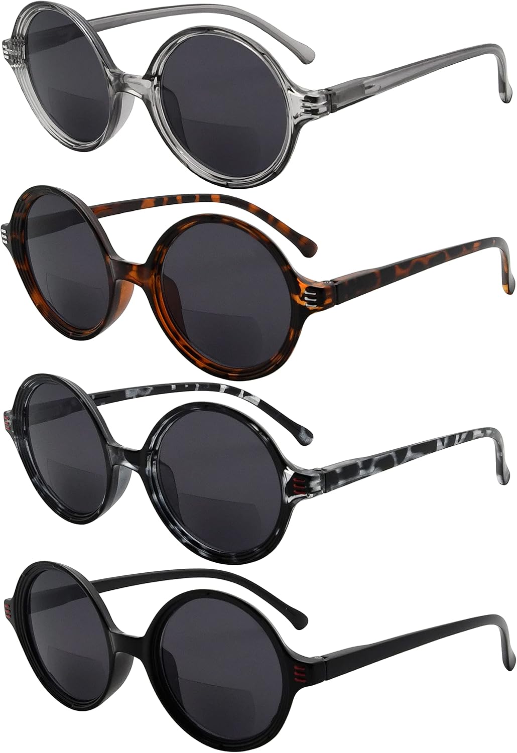 Eyekepper 4-pack Bifocal Reading Glasses Women Small Lens Round Bi-focal Readers