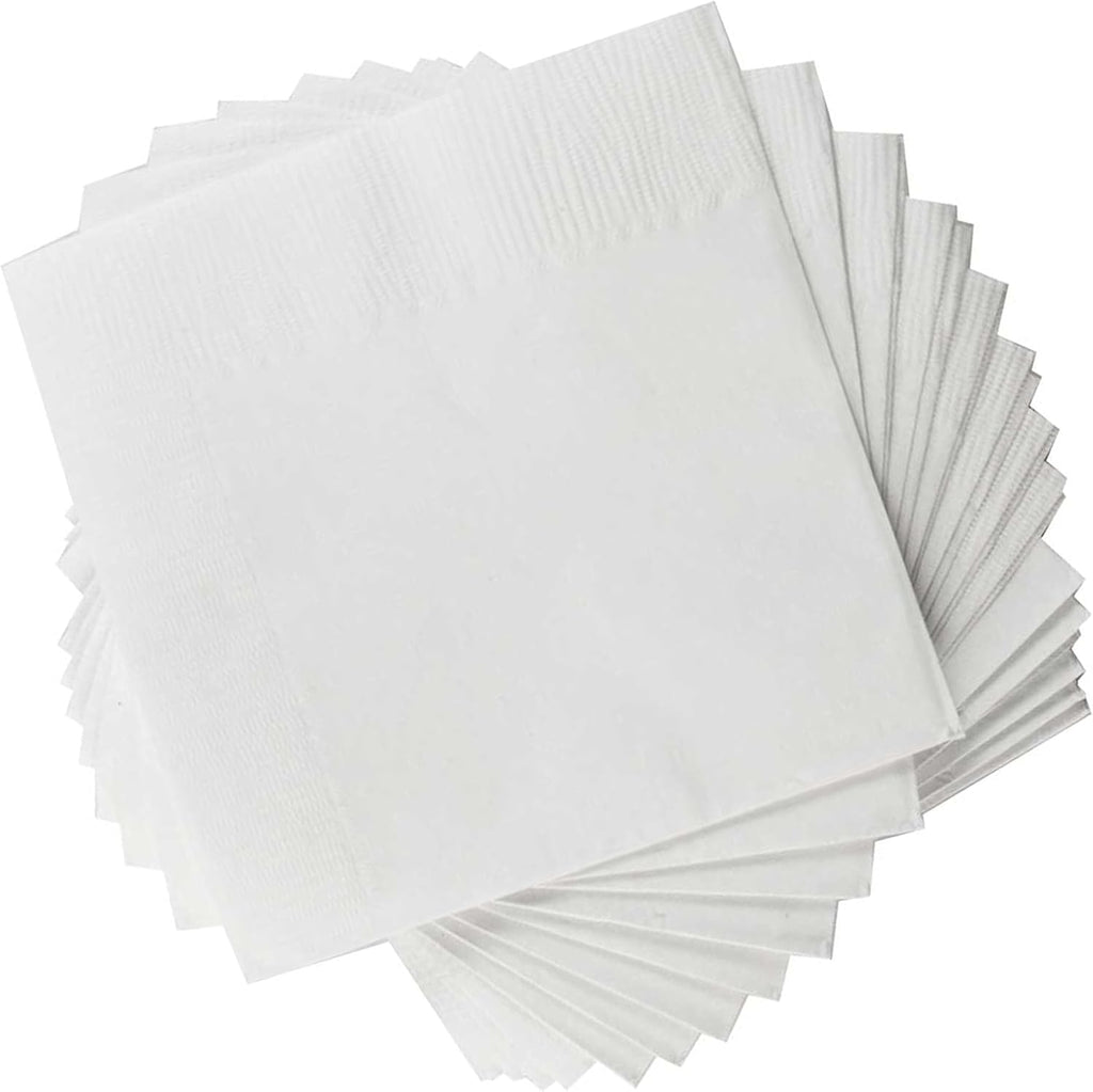 1 Ply White Cocktail Napkins- Pack of 1,000ct