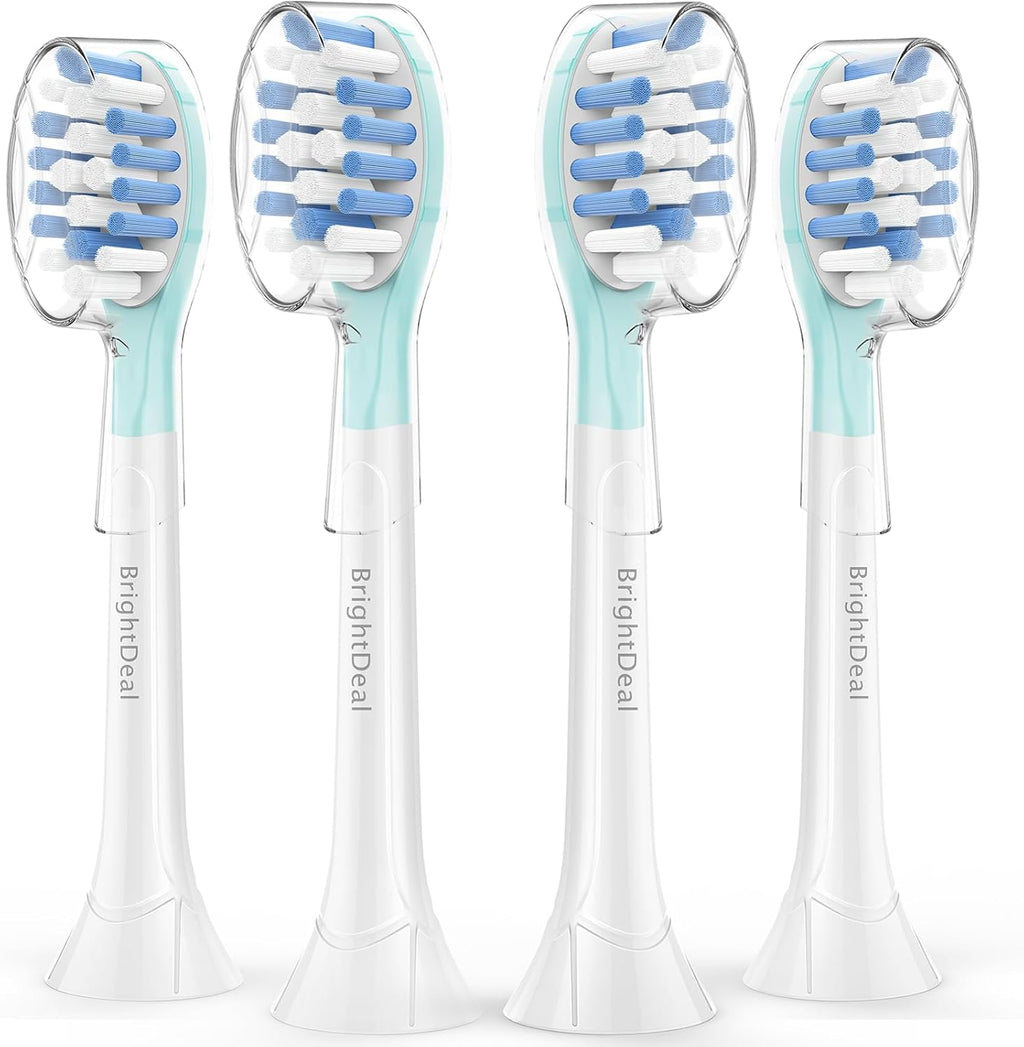 Replacement Head for Philips Sonicare ProtectiveClean 4100 5100 6100 DiamondClean 9500 ExpertClean 7500 FlexCare HealthyWhite Electric Sonic Toothbrush C3 G3 W3 C2 G2 C1 Brush, White, 4 Pcs
